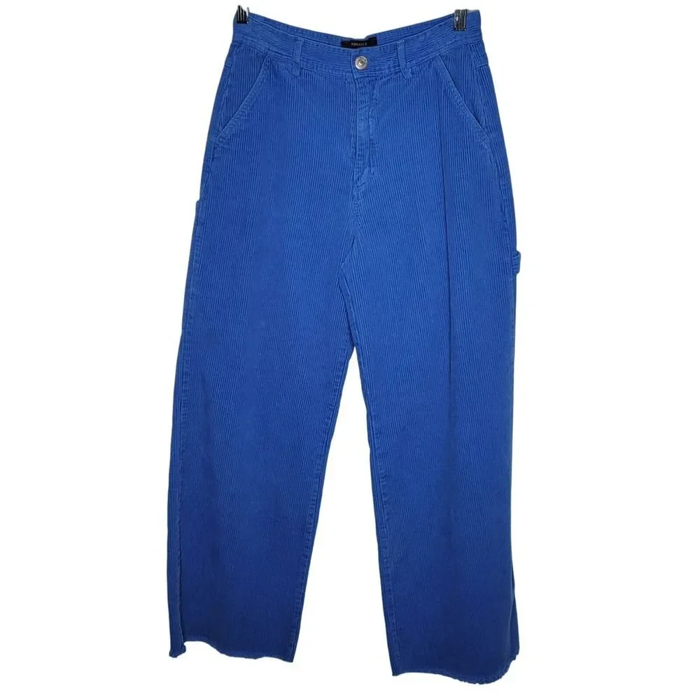 Forever 21 Corduroy Carpenter Pants Medium Wide Leg Raw Hem Y2K Grunge Raw Hem - Picture 3 of 16